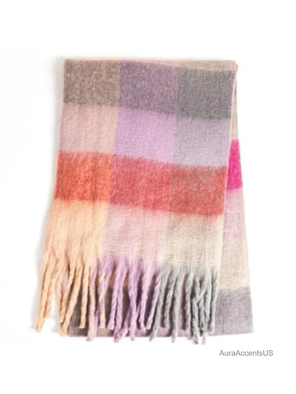 Chunky Knit Blanket Scarf for Women, Oversized Wrap, Thick Winter Scarf with